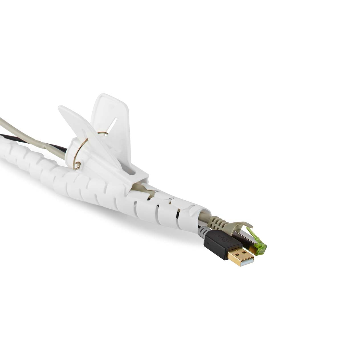 Cable Management | Spiral sleeve | 1 pc. | Maximum cable thickness: 28 mm | PE | White