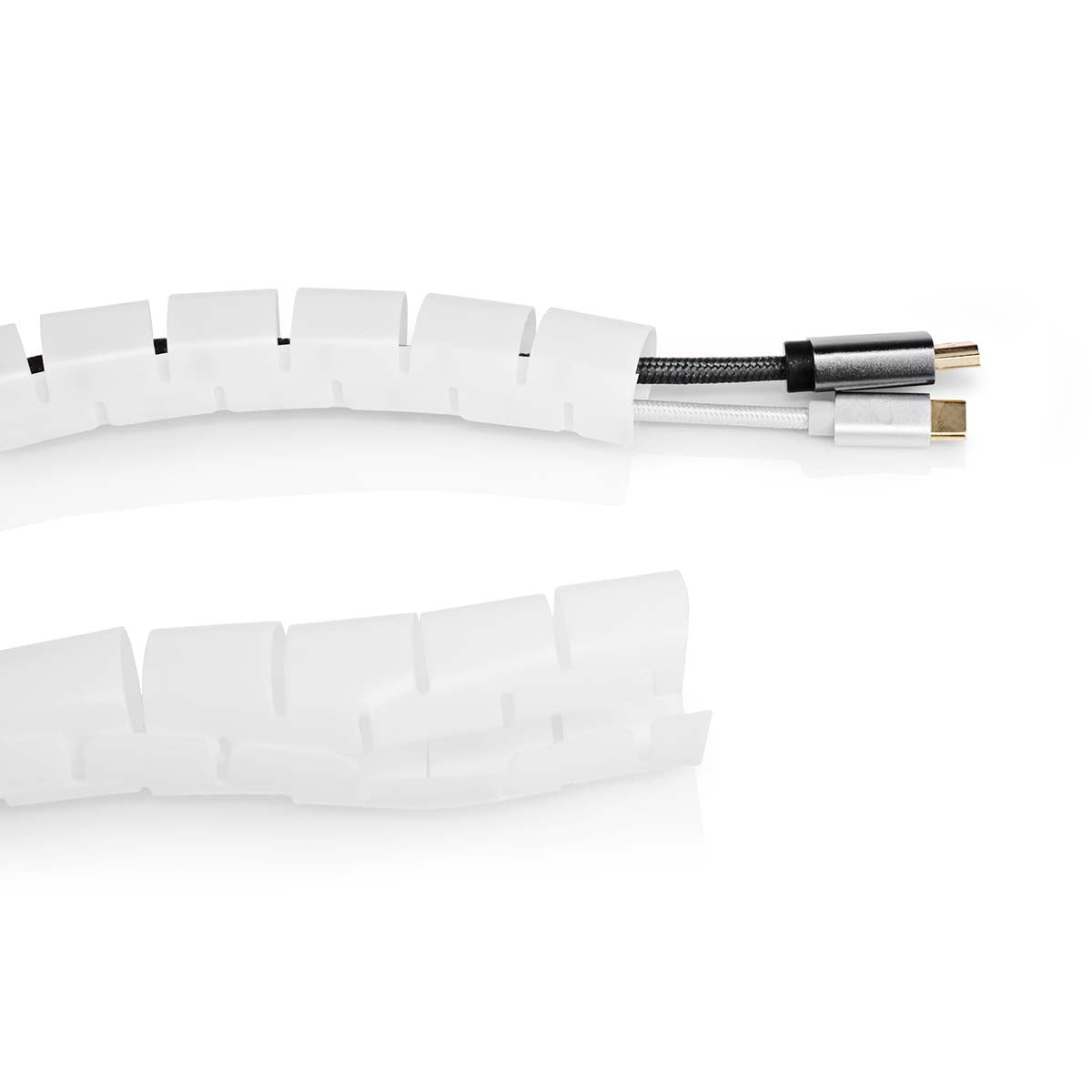 Cable Management | Spiral sleeve | 1 pc. | Maximum cable thickness: 28 mm | PE | White