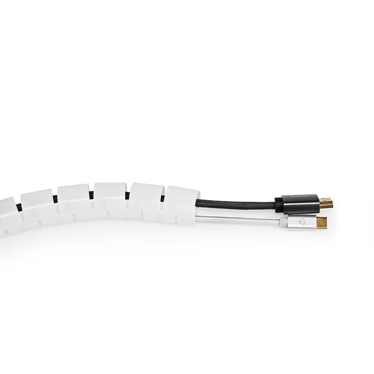 Cable Management | Spiral sleeve | 1 pc. | Maximum cable thickness: 28 mm | PE | White