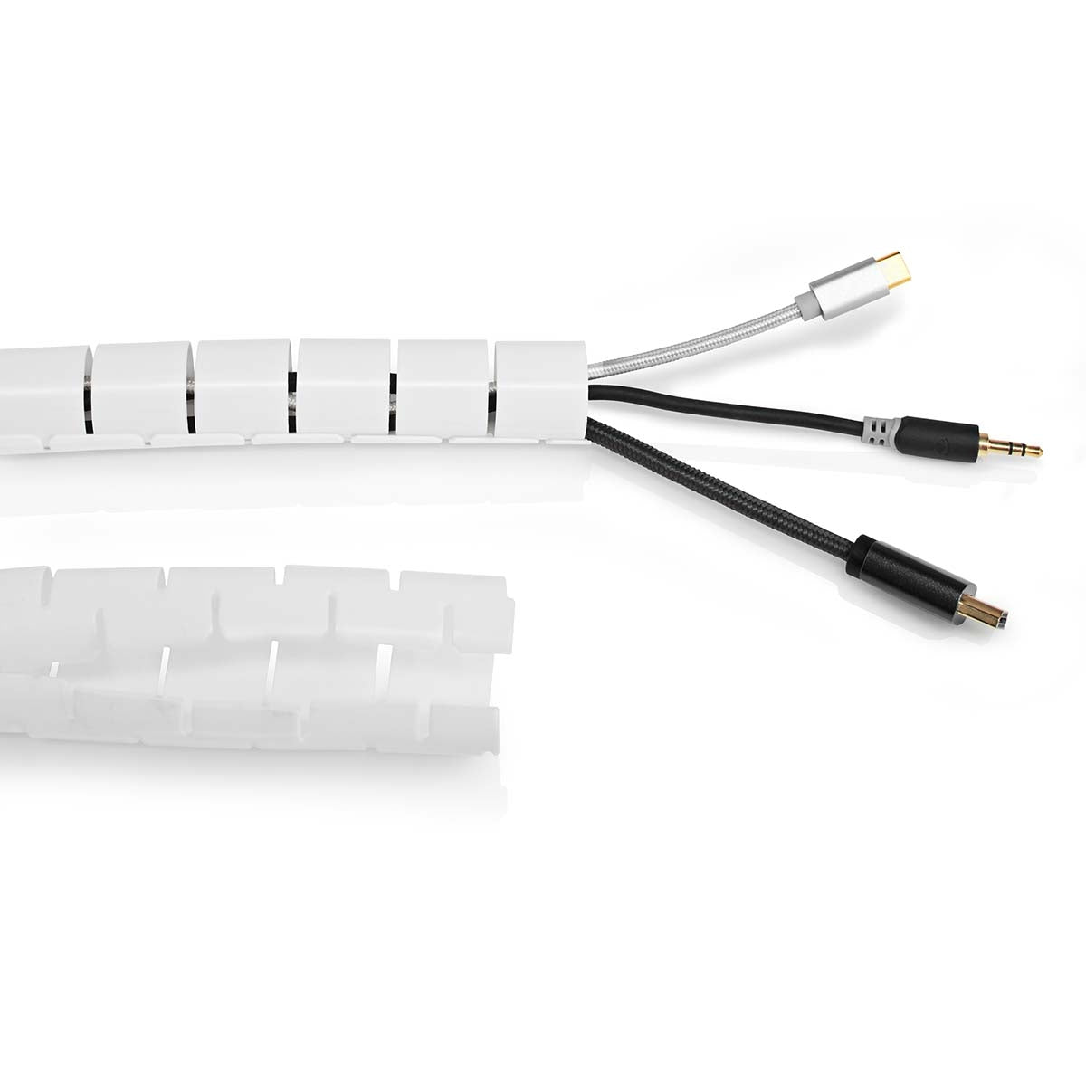Cable Management | Spiral sleeve | 1 pc. | Maximum cable thickness: 32 mm | PE | White