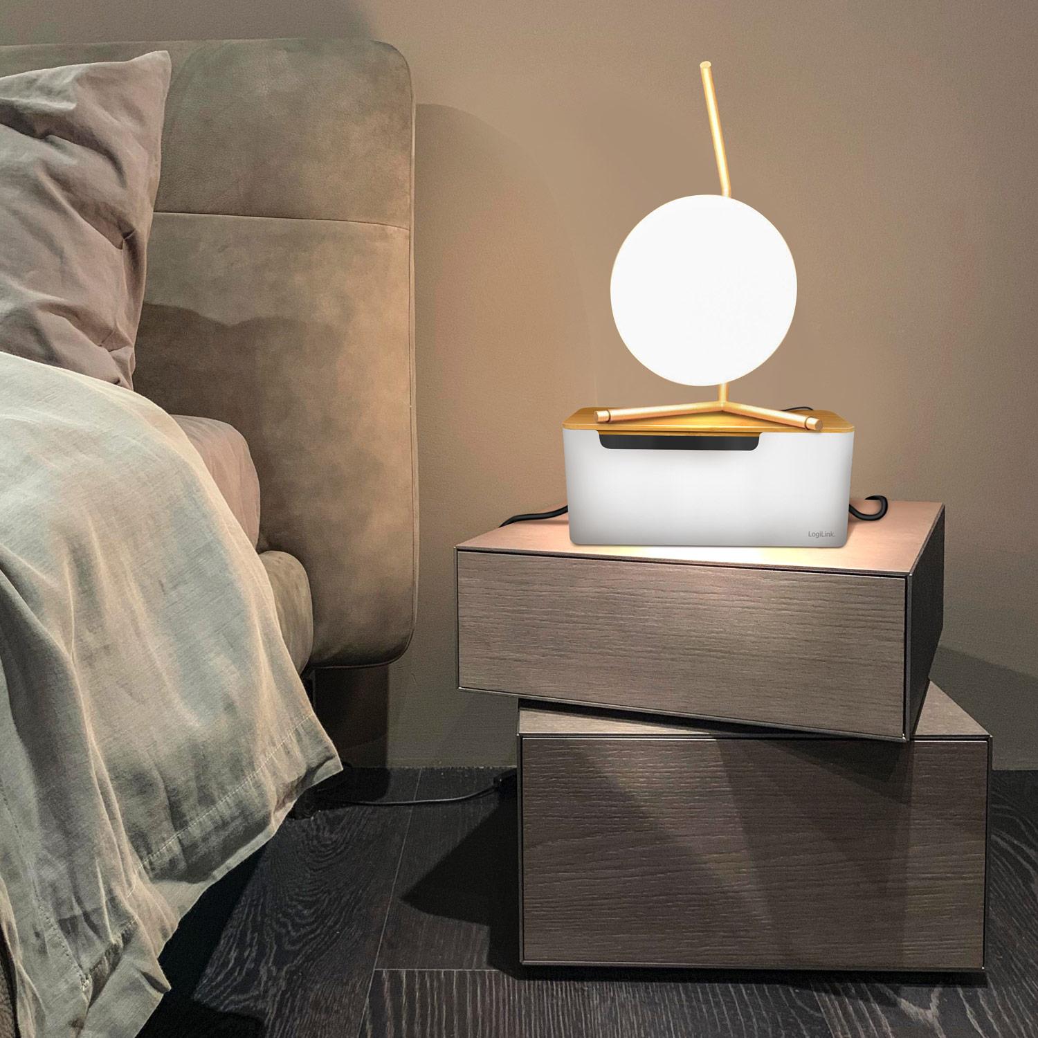 Cable box - Cable hider with bamboo lid 32x14x13cm