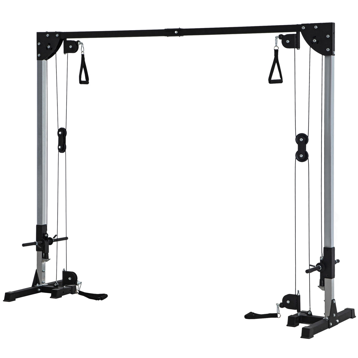 Cable pull Power station for the home, insert weights up to 50 kg load per side, cable pull station with handles, freestanding cable tower cable pull tower for exercises home gym 245 x 207 cm