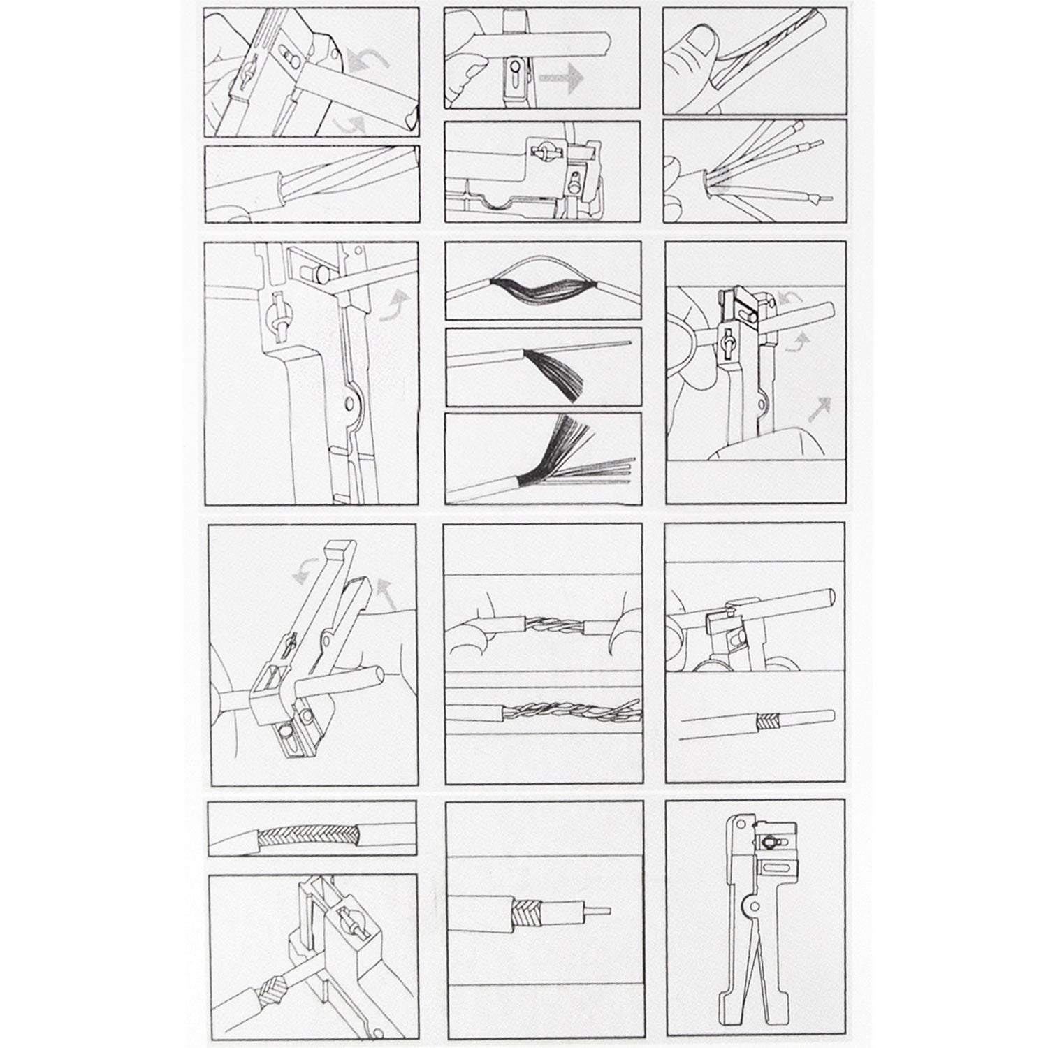 Cable stripper for fiber, coax and copper cable max Ø 3.2 mm
