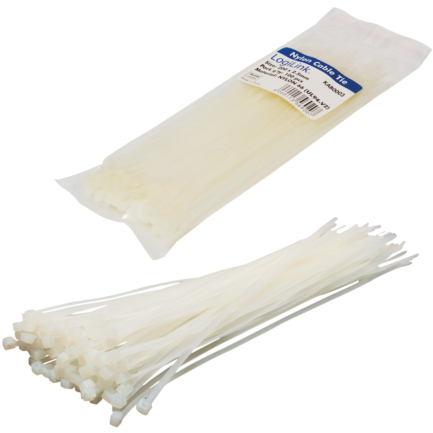 Cable ties 200x2.5mm 11kg 100pcs