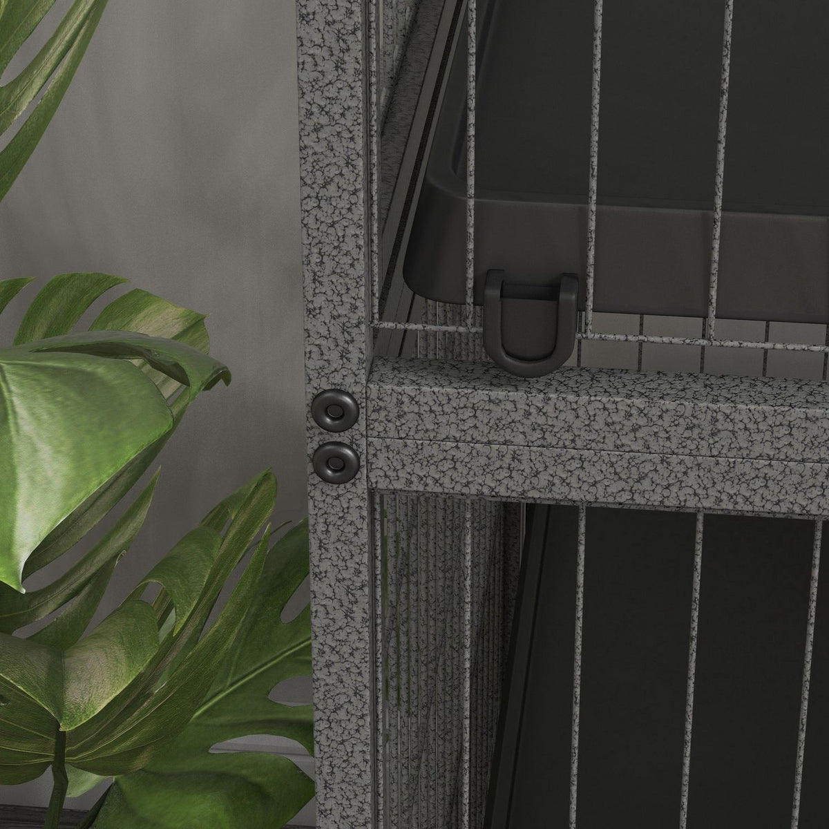 Cage for rodents multifunctional 4 platforms 3 ramps 4 doors dim. 80L x 52W x 128H cm Steel Gray Silver Black