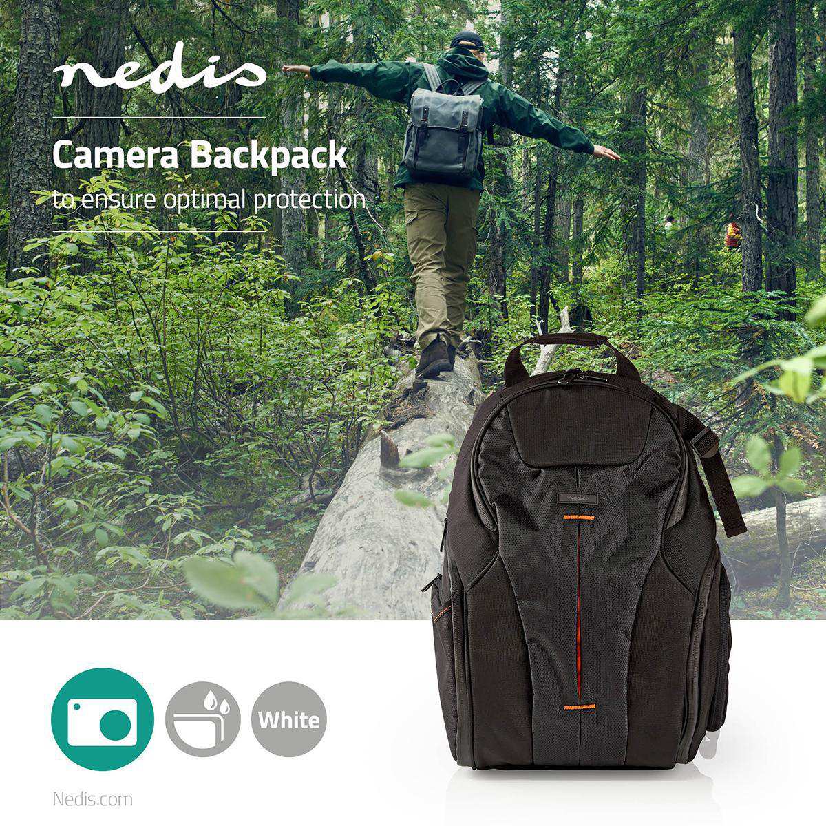 Camera Bag | Backpack | Water repellent | 150 mm | 290 mm | 410 mm | Total number of compartments: 16 | Orange / Black