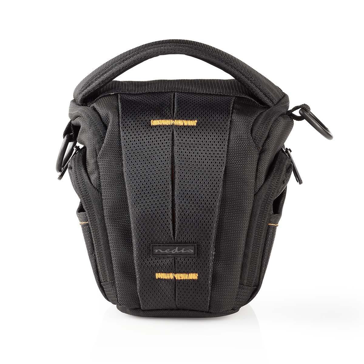 Camera Bag | Holster | Water-repellent | 140 mm | 185 mm | 145 mm | Total number of compartments: 3 | Black / Orange