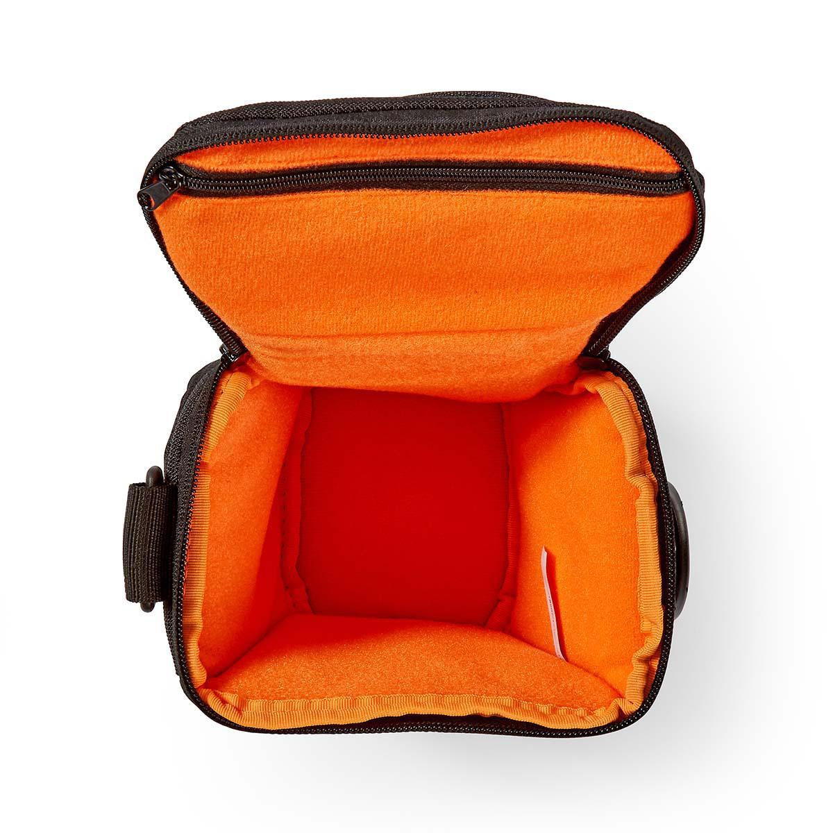 Camera Bag | Holster | Water-repellent | 140 mm | 185 mm | 145 mm | Total number of compartments: 3 | Black / Orange