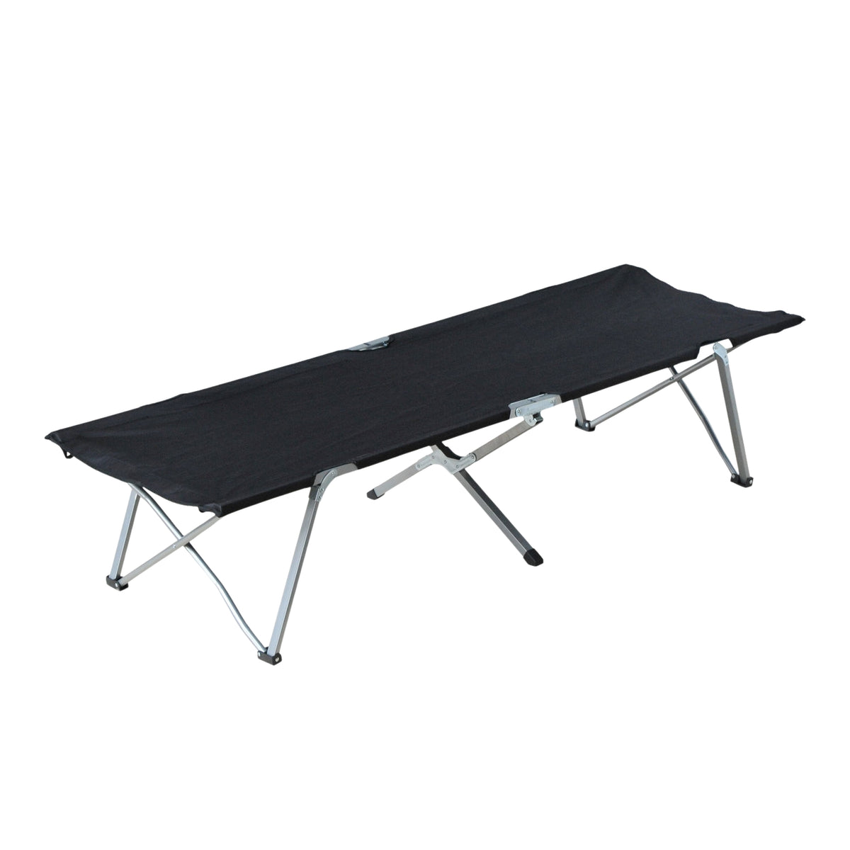 Camp bed camping bed with bag black