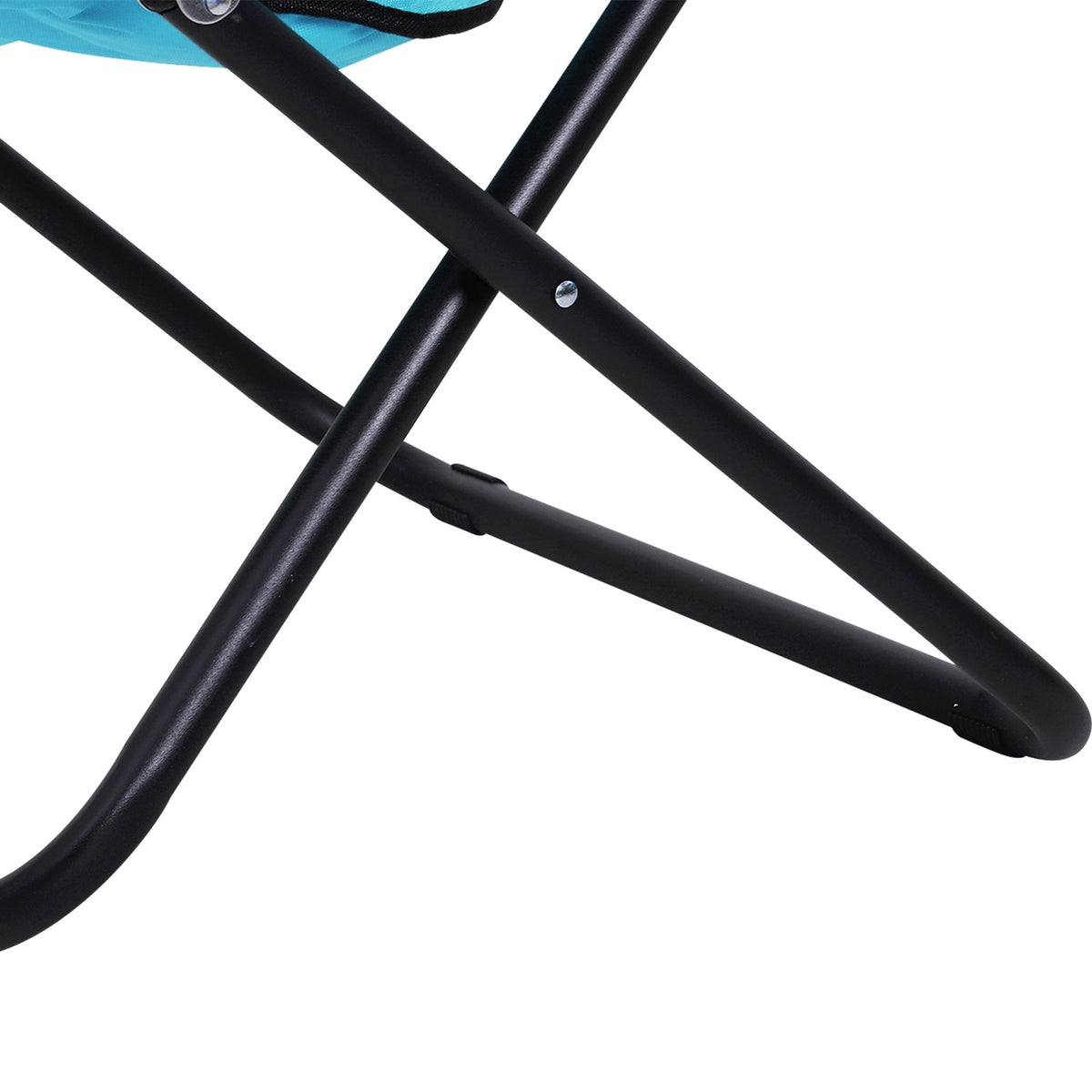 Camping Chair Foldable Upholstered Metal Oxford Fabric Blue 80X80X75Cm