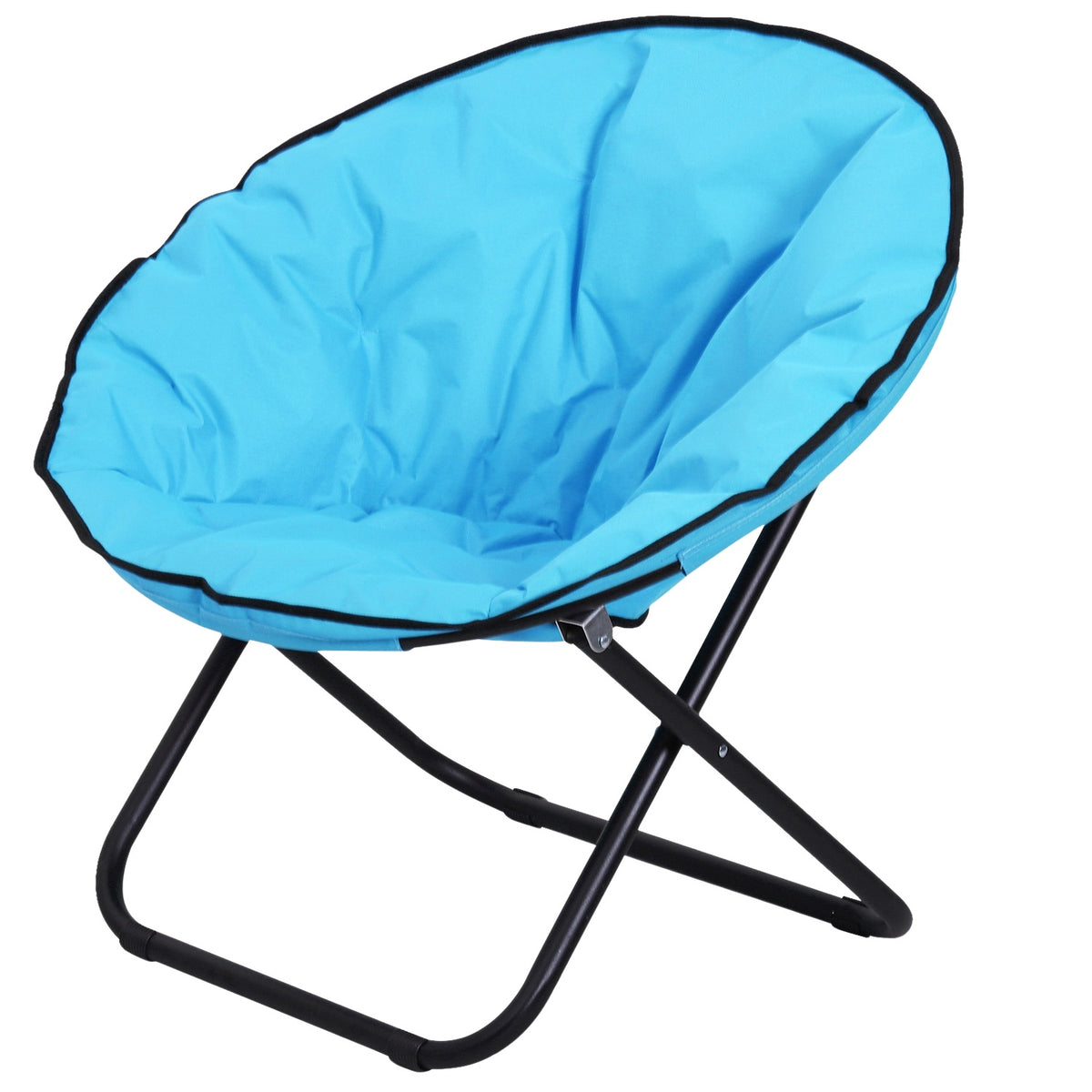 Camping Chair Foldable Upholstered Metal Oxford Fabric Blue 80X80X75Cm