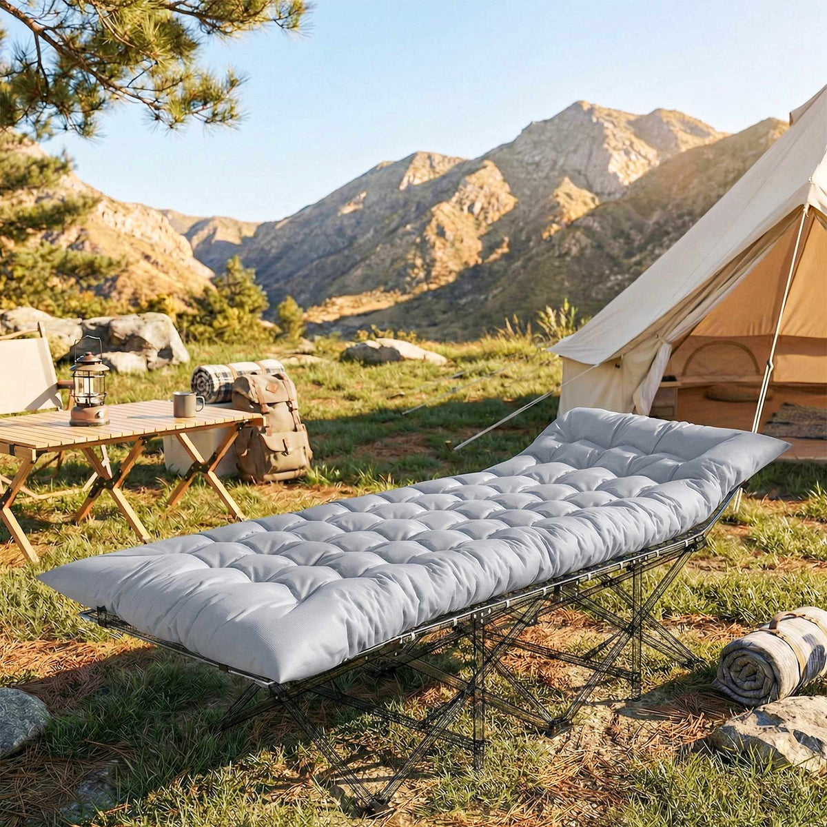 Camping Mat 8cm Thick, Non-Slip, Foldable, 200x80cm