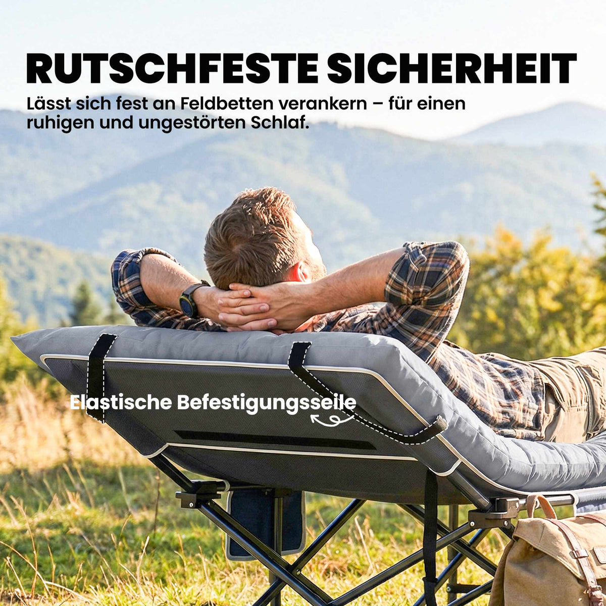 Camping Mat 8cm Thick, Non-Slip, Foldable, 200x80cm