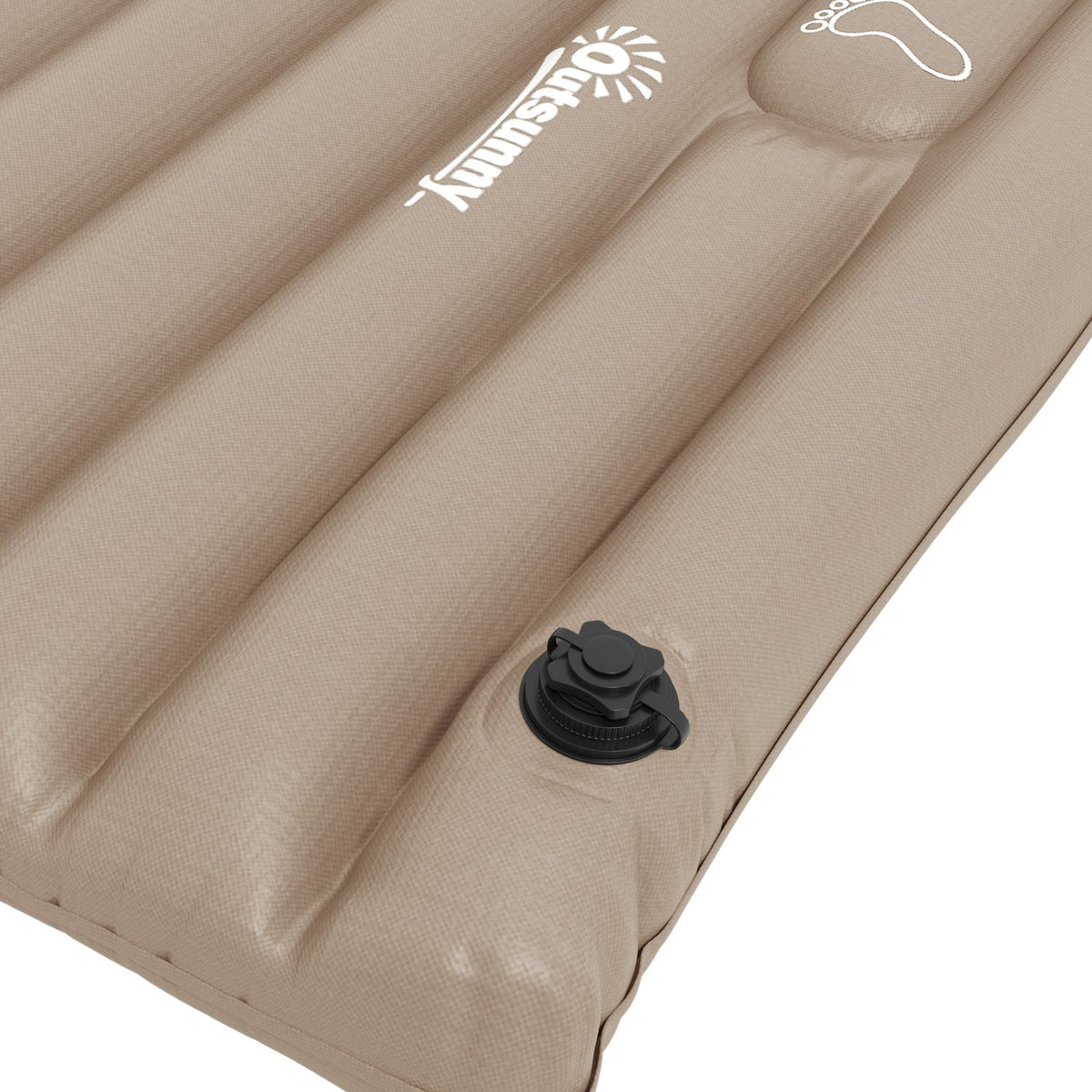 Camping Sleeping Mat, Air Mattress With Foot Pump, Water-Repellent Air Bed With Carry Bag, Sleeping Mat For Garden, Holds Up To 120 Kg, Khaki