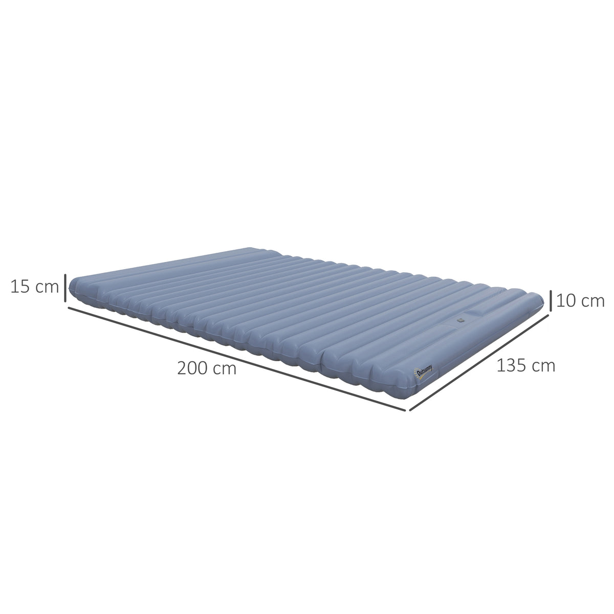 Camping Sleeping Mat Self-Inflating Air Mattress With Foot Press Pump & Carry Bag For 2 People Up To 150Kg Blue