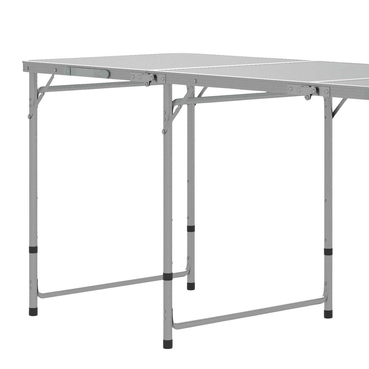 Camping Table Set, Folding Camping Table With 6 Chairs, Weatherproof Camping Seating Set, For Picnic, Garden, Aluminum, Gray