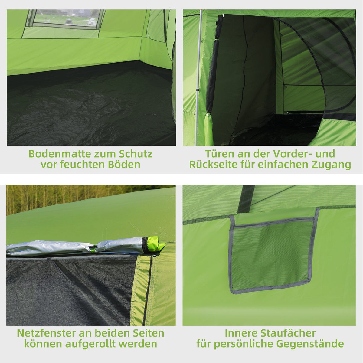 Camping Tent Dome Tent Family Tent 2 Sleeping Cabins 4-8 People L405 X W305 X H225Cm