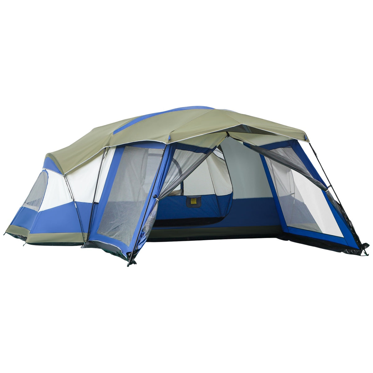 Camping Tent For 6-8 People Family Tent With Vestibule, 2 Windows, Dome Tent, Pu3000Mm, Blue, 518X487X237Cm