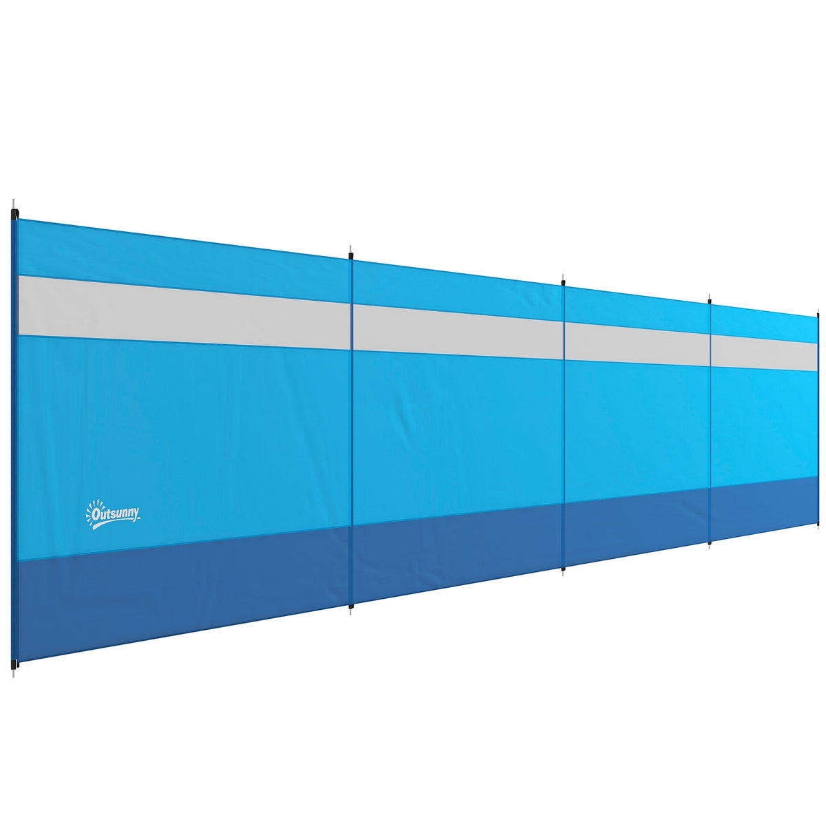 Camping Windbreak 4 Panel Privacy Screen With Viewing Window Carry Bag For Beach Camping 725 X 140 Cm Blue