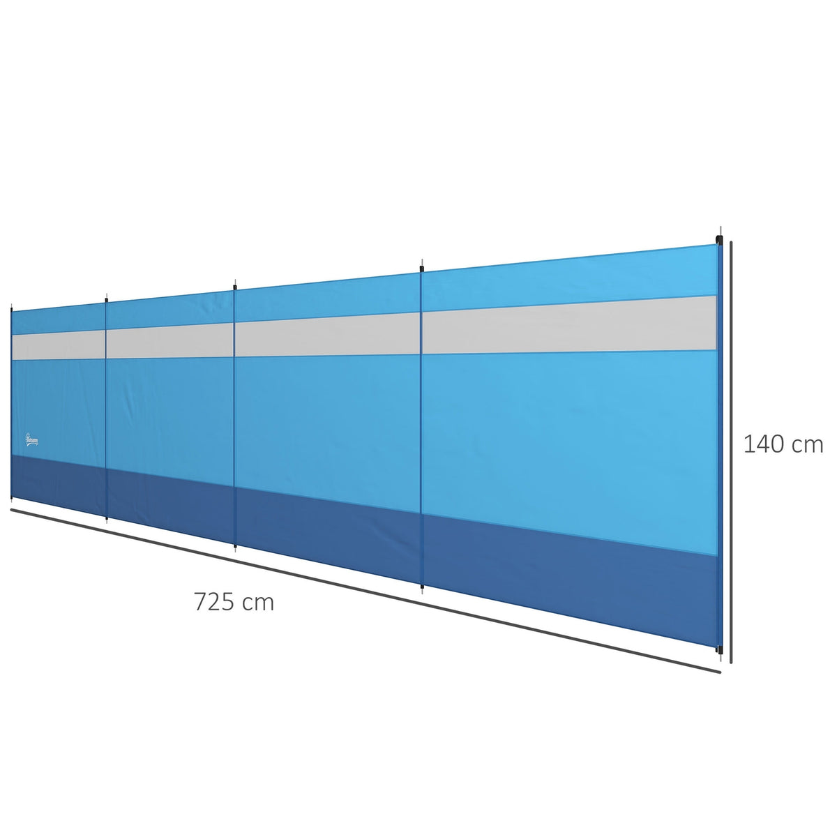 Camping Windbreak 4 Panel Privacy Screen With Viewing Window Carry Bag For Beach Camping 725 X 140 Cm Blue
