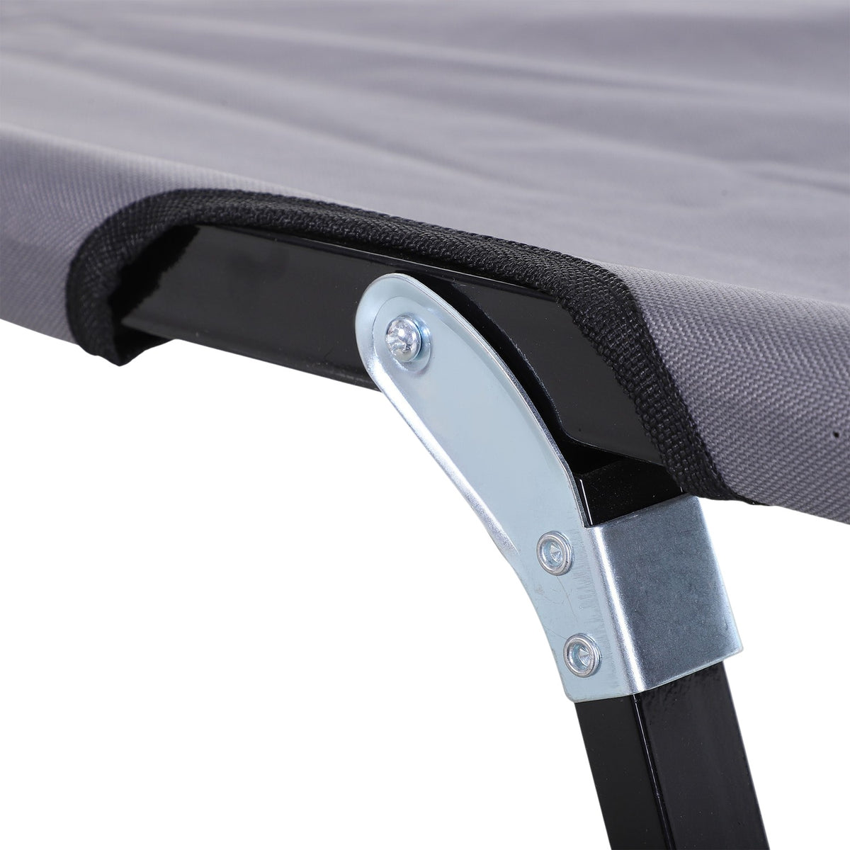 Camping bed, foldable for 2 people, camp bed, folding bed with carrying bag, can hold up to 136 kg, steel Oxford gray 193 x 125 x 40 cm