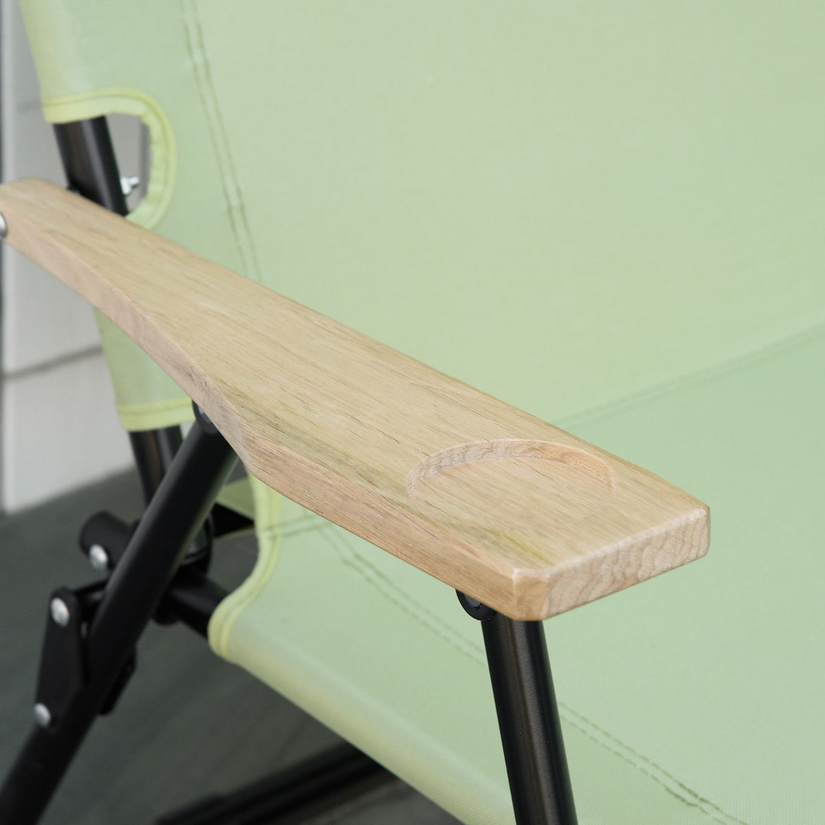 Camping chair 2-seater folding portable garden chair director's chair folding chair with cup holder for outdoor picnic hiking max. load 160 kg light green 114 x 67 x 80 cm