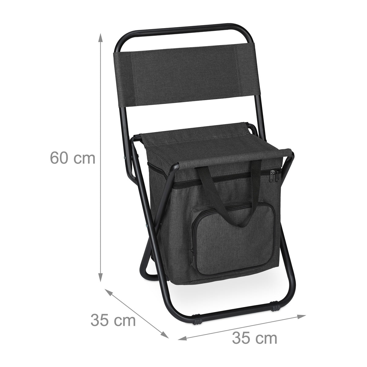 Camping chair with backrest black