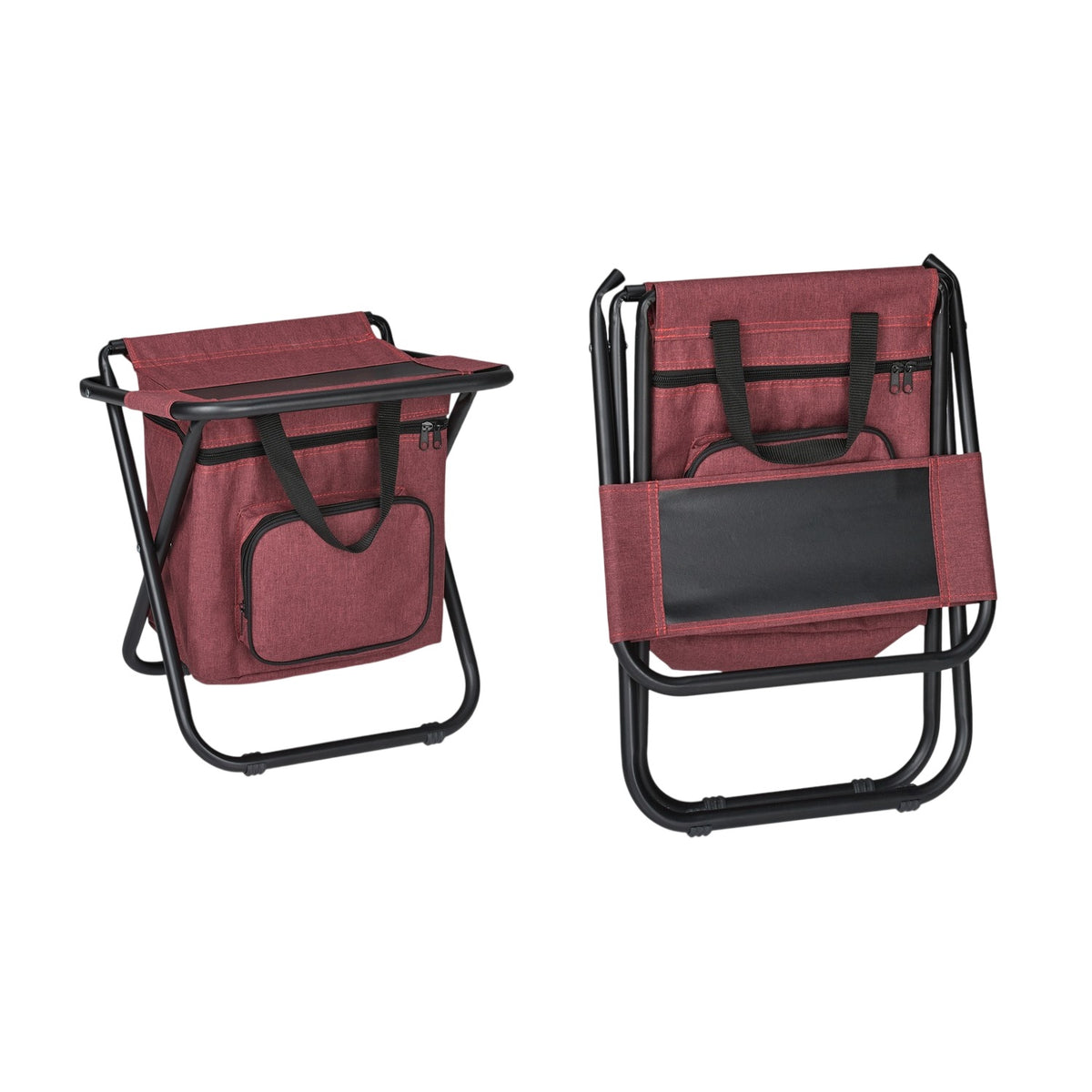 Camping chair with backrest red