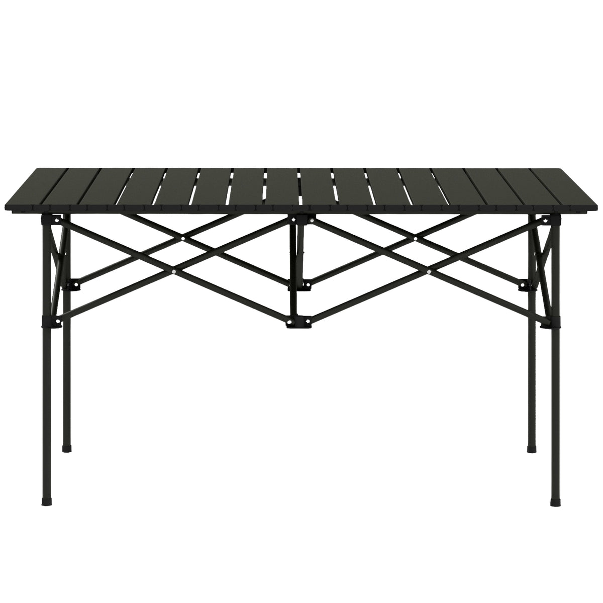 Camping table folding table with roll-up table top X-frame garden table made of aluminum lightweight 2 person side table folding table for garden balcony camping 95 x 55cm black |