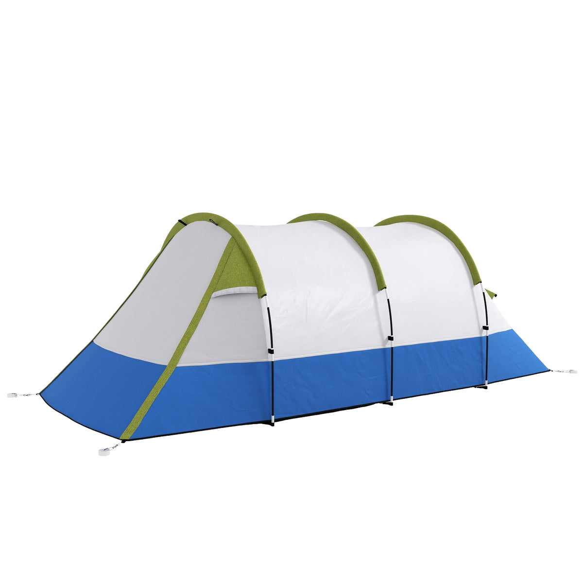 Camping tent, tunnel tent for 3 people, with light hooks, awning, 2 rooms, windproof family tent with carry bag, 2000mm water-repellent pop up tent for camping, garden, green |