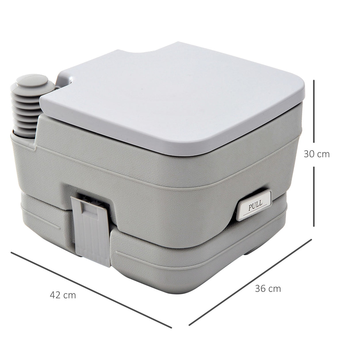 Camping toilet, foldable travel toilet, max. load capacity up to 200 kg, 10L folding toilet, dry separation toilet for camping, hiking, traveling, fishing, gray