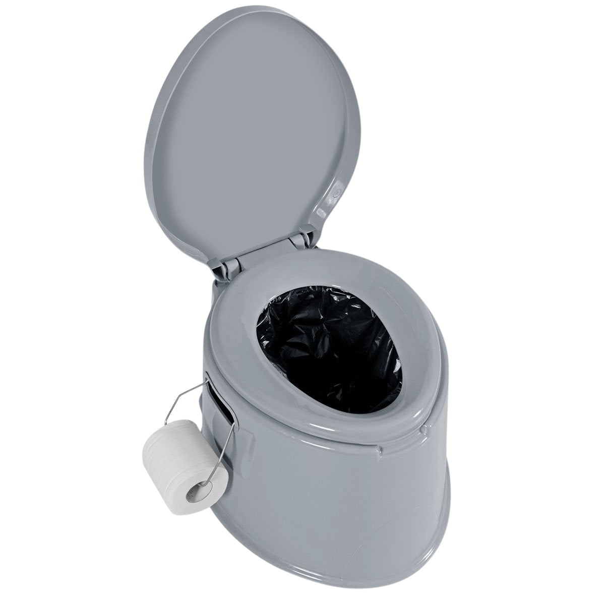 Camping toilet portable travel toilet mobile toilet with removable bucket insert grey
