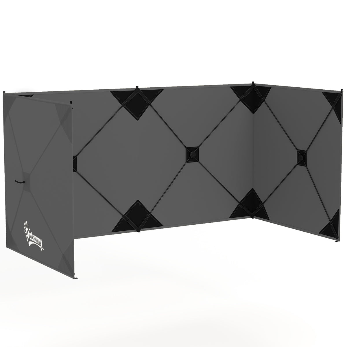 Camping windbreak 480x120 cm dark grey, foldable with bag