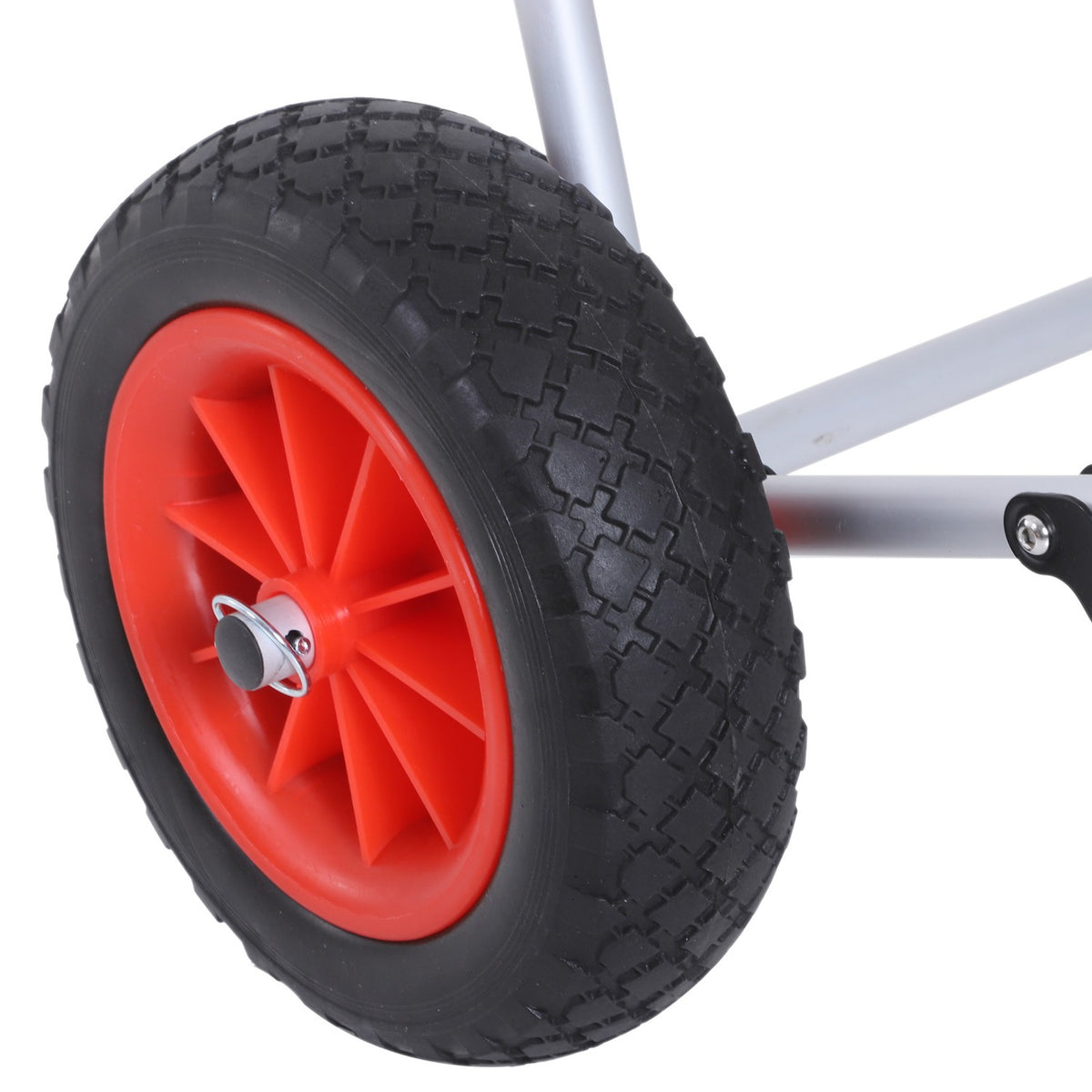 Canoe Cart, Kayak Cart, Surf Cart, Foldable With Belt, Pu Wheels, Padded Aluminum, Silver, Up To 90 Kg, L70 X W40 X H42 Cm