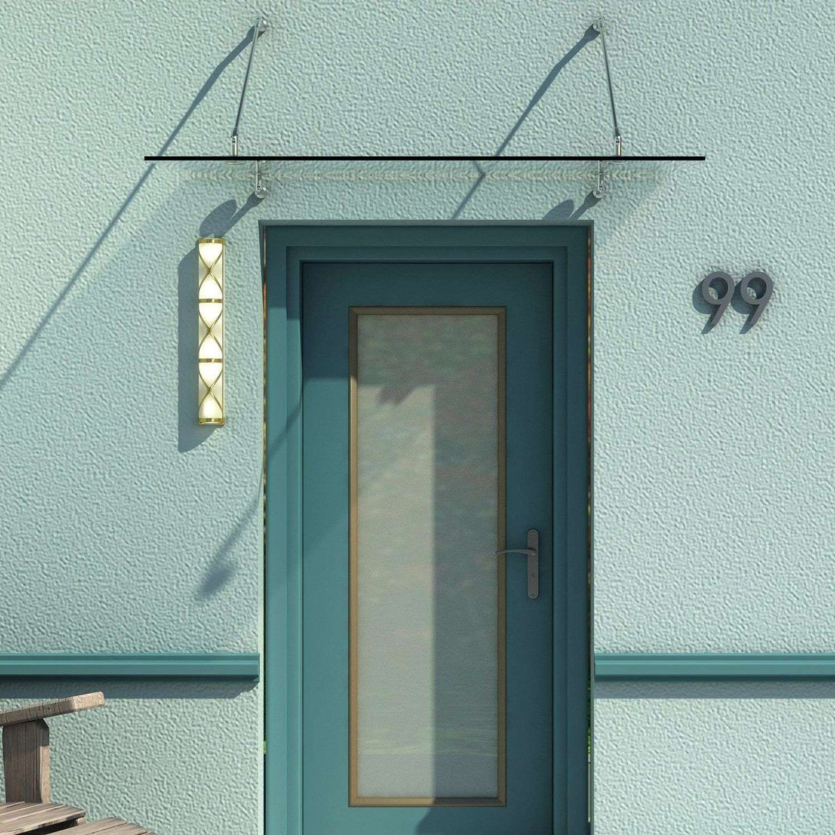 Canopy Glass Canopy Door Canopy Tempered Glass 304 Stainless Steel Clear Glass 3 Sizes (150 x 90 cm) (M)