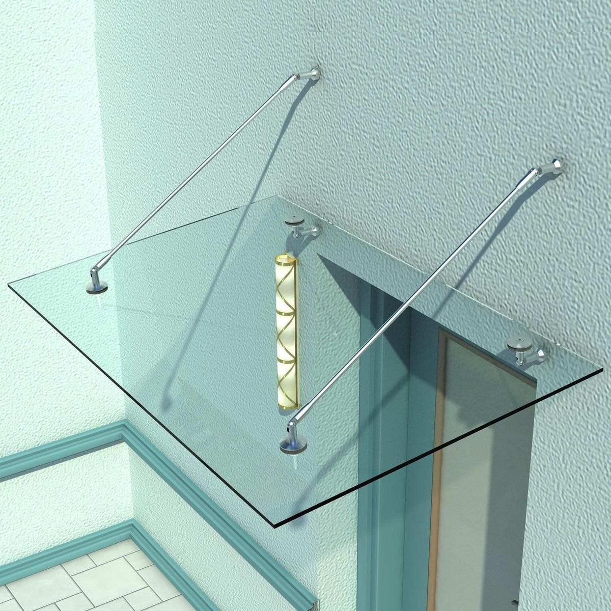 Canopy Glass Canopy Door Canopy Tempered Glass 304 Stainless Steel Clear Glass 3 Sizes (150 x 90 cm) (M)