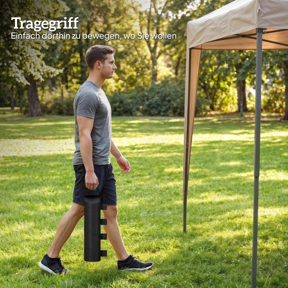 Canopy Weight Bags, 8-Pack, 600D Oxford, No Sand, Black