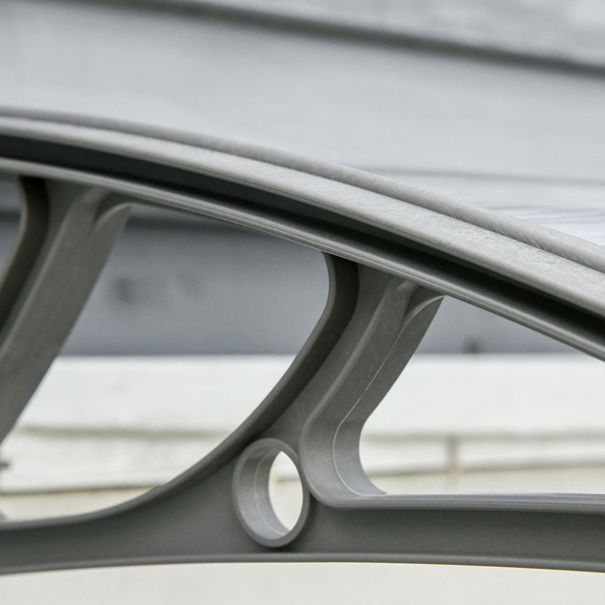 Canopy for front door 100 x 75 cm arched canopy canopy made of aluminum and polycarbonate canopy with UV protection front door canopy for balcony, sun protection, rain protection, silver