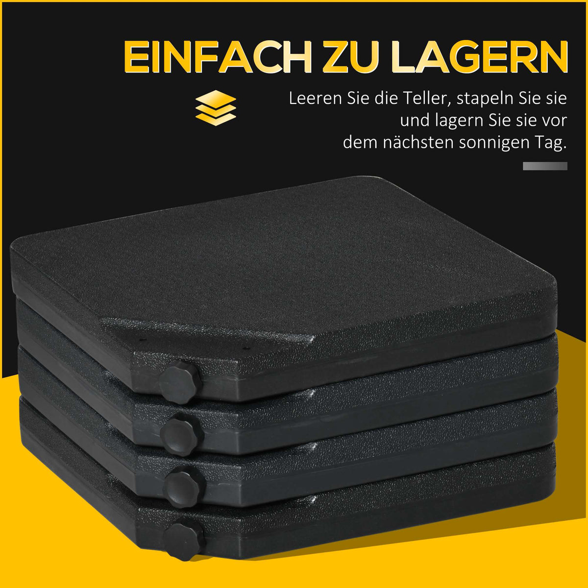 Cantilever Umbrella Base Weights, 4-Piece, HDPE, 60/70 kg