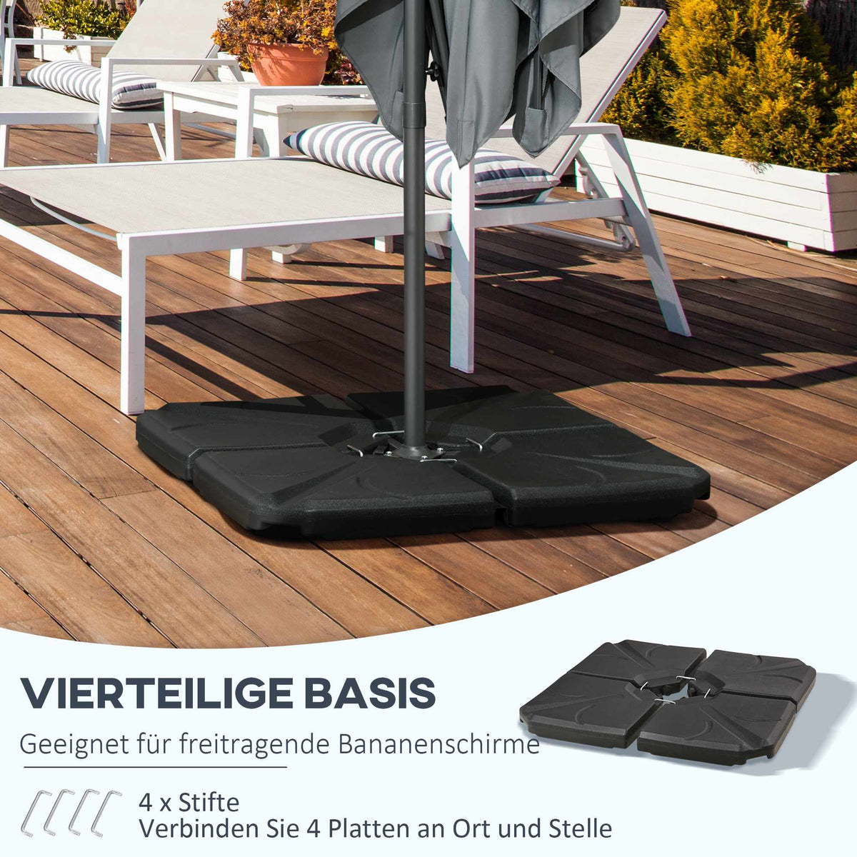 Cantilever Umbrella Base Weights, HDPE, 56kg Capacity