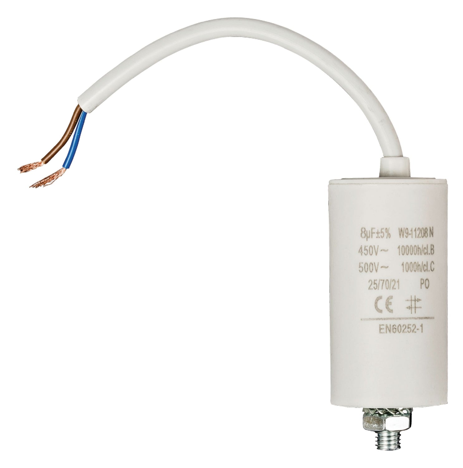 Capacitor 450V + Cable 8.0uf / 450 V + cable