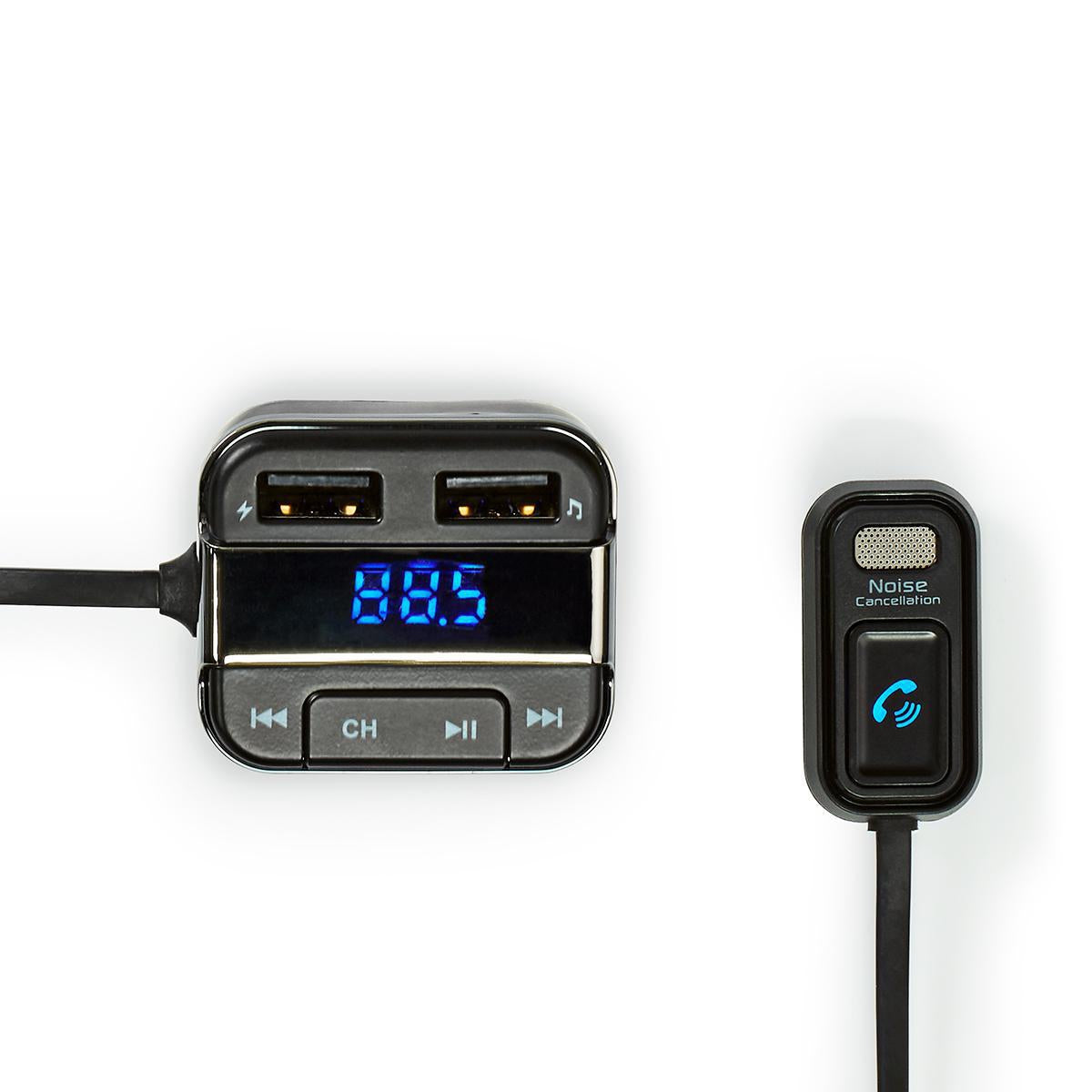 Car FM Transmitter | Fixed | Wireless calls | 0.8 " | LED Screen | Bluetooth® | 5.0 V DC / 1.0 A / 5.0 V DC / 2.4 A | Google Assistant / Siri | Gray / Black