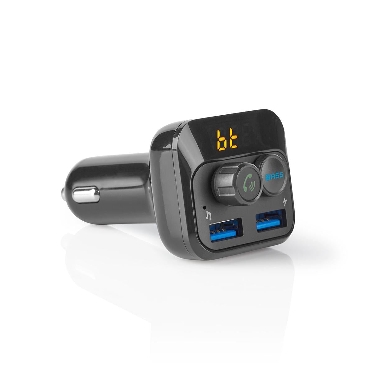 Car FM Transmitter | Fixed | Wireless calls | 1.0 " | LED Screen | Bluetooth® | 5.0 V DC / 1.0 A / 5.0 V DC / 2.4 A | Bass boost | Google Assistant / Siri | Black