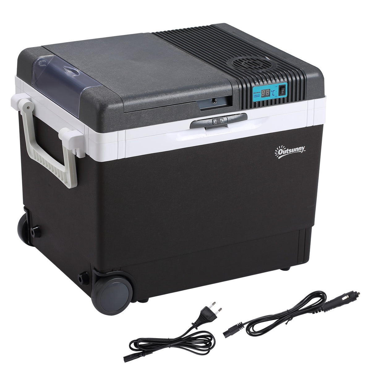 Car Fridge 33L Cool Box Mini Fridge Portable Dc 12V Ac 220V/240V For Car And Camping Gray 40 X 30 X 43 Cm