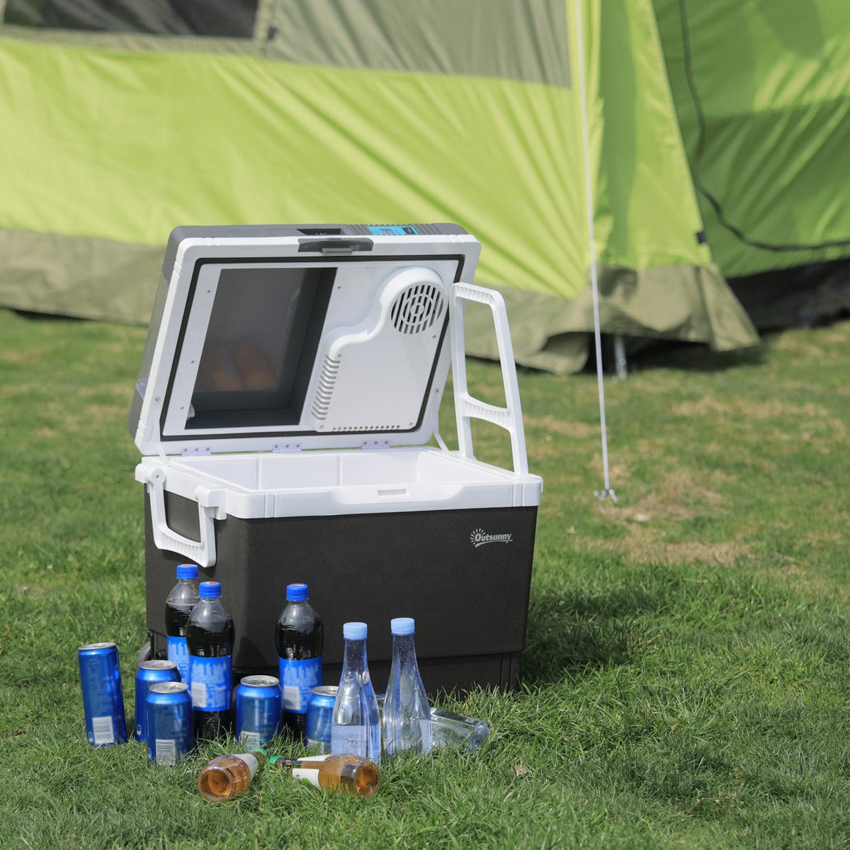 Car Fridge 33L Cool Box Mini Fridge Portable Dc 12V Ac 220V/240V For Car And Camping Gray 40 X 30 X 43 Cm