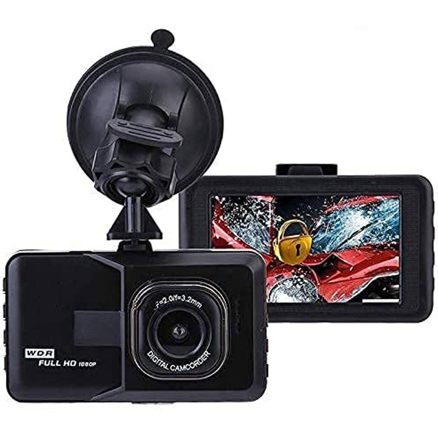 Car camera with 3" screen, G-sensor and 110° wide angle