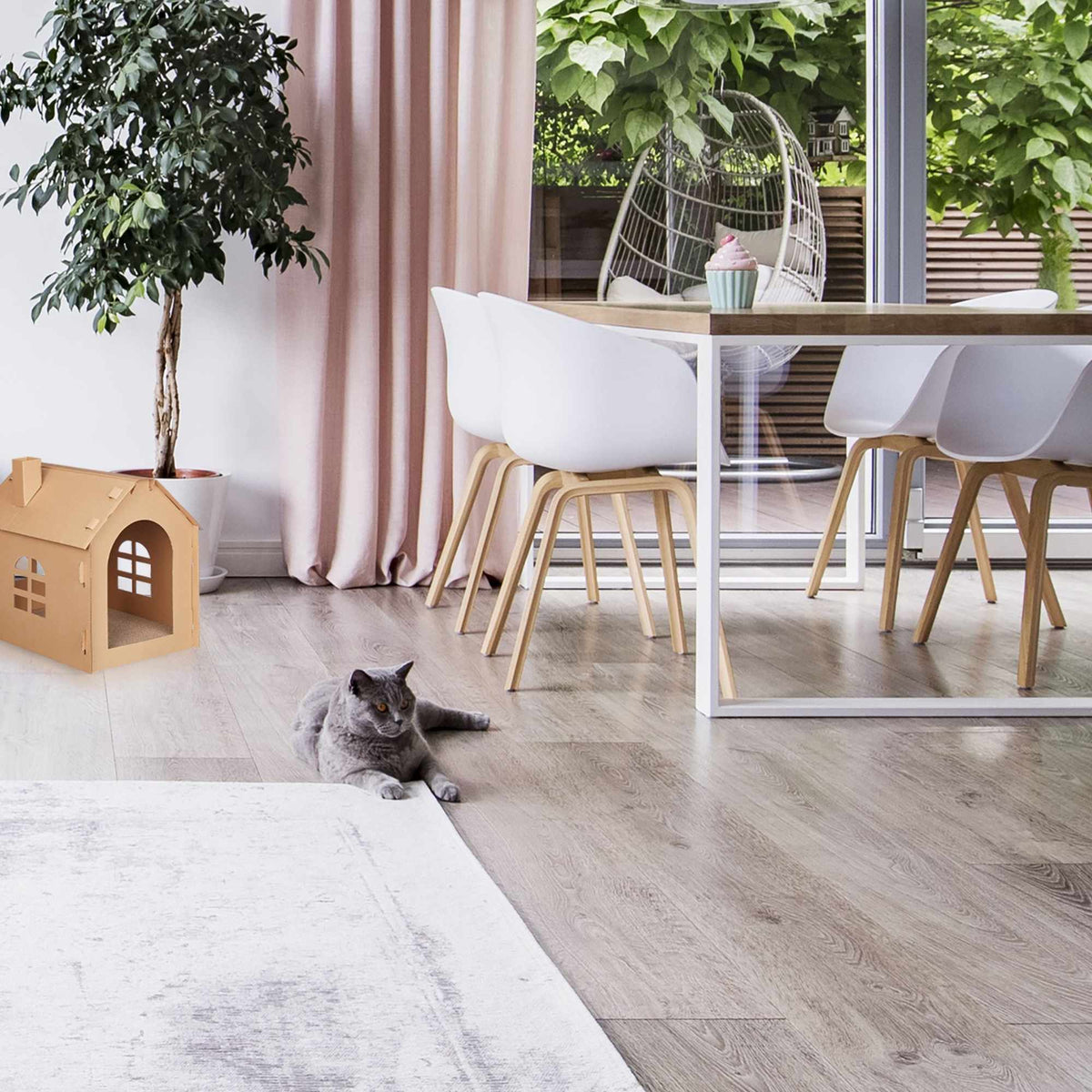 Cardboard Cat House Scratching Board