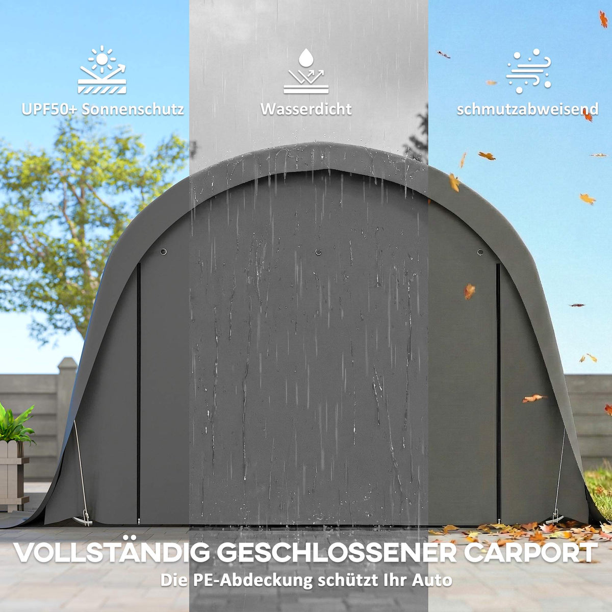 Carport Tent 3x6m Waterproof with Removable Sides