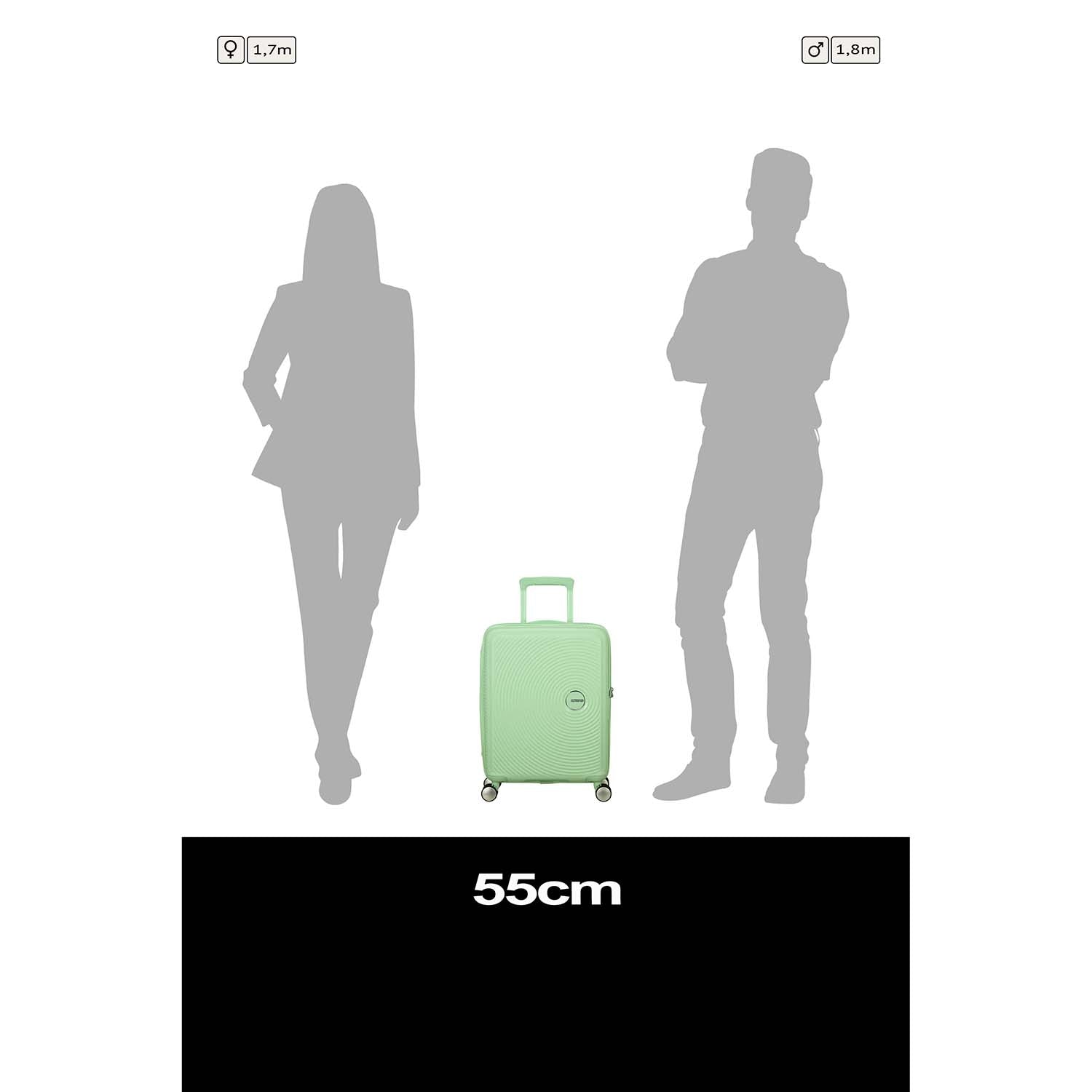 Carry-On Suitcase 55cm, Pastel Green, Hard Shell