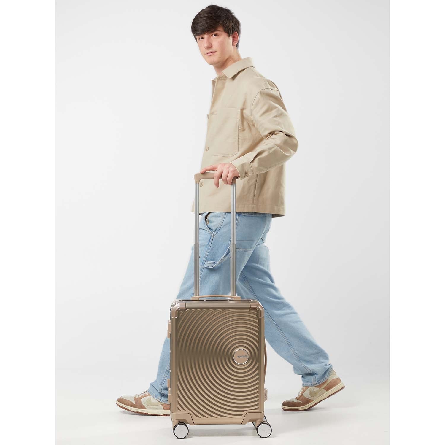 Carry-On Suitcase, Aluminum 55cm, Bronze